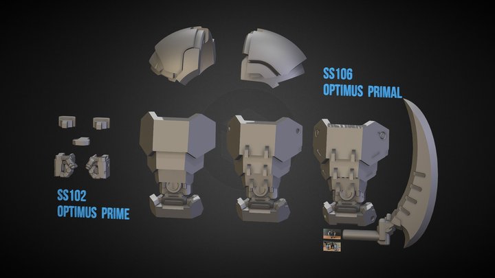 Optimus Primal SS106 / Optimus Prime SS102 kit 3D Model