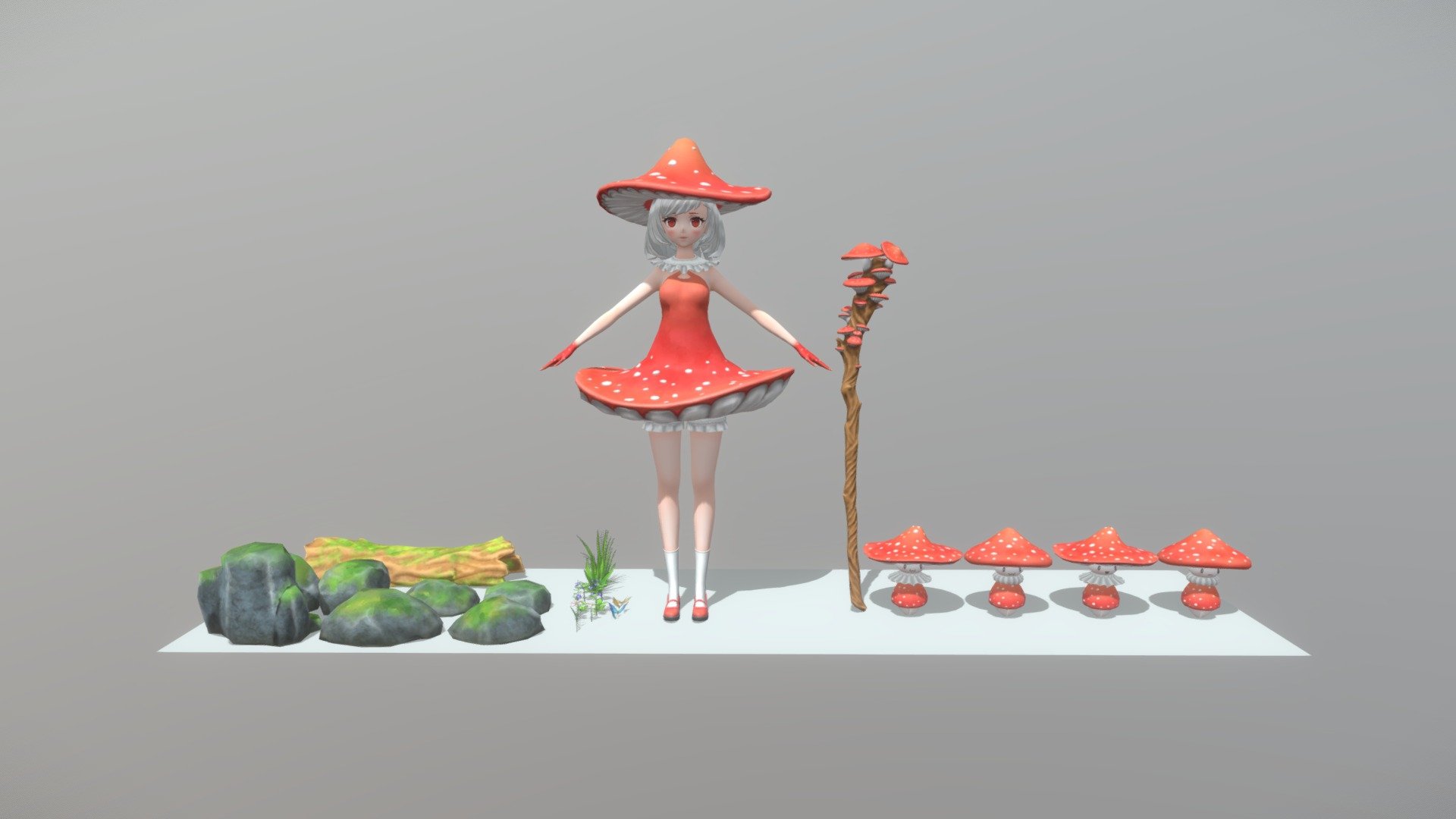 Mushroom Princess Assetpack 3d Model By Tem Tem55 89e344d Sketchfab 