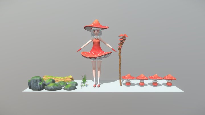 Mushroom Princess AssetPack 3D Model