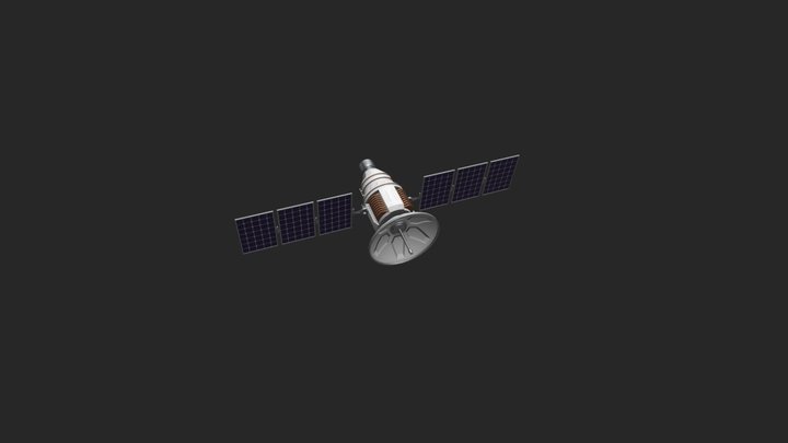 Animated Sci-Fi Satellite 3D Model