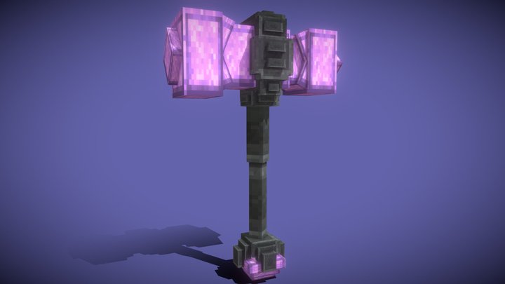 Purple Crystal Hammer 3D Model