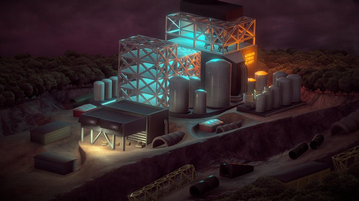 Ominous Chemical Plant 3D Model
