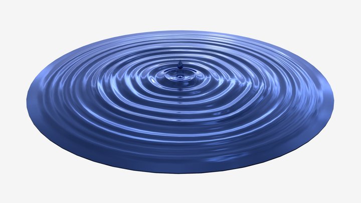 Water surface with drop 3D Model