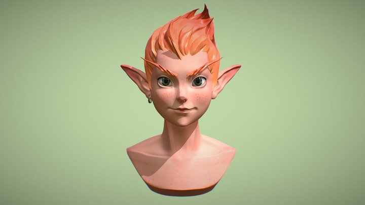 Ginger elf boy 3D Model