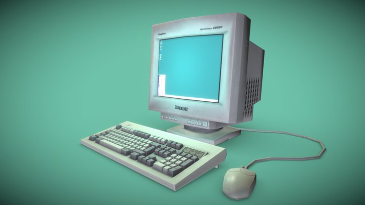 Retro Tech | 90s CRT Monitor & Keyboard 3D Model