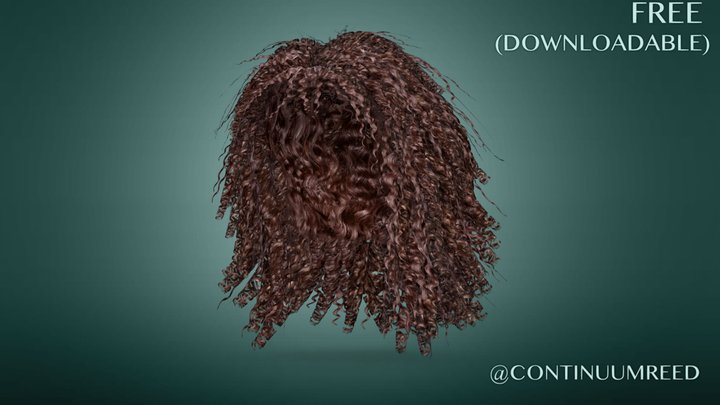 Curly Hair 1 (Beatrice) - Character Hair (Free) 3D Model