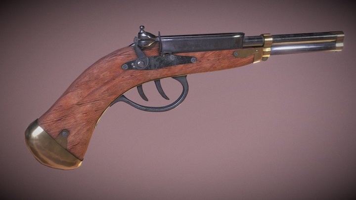 Flintlock pistol 3D Model