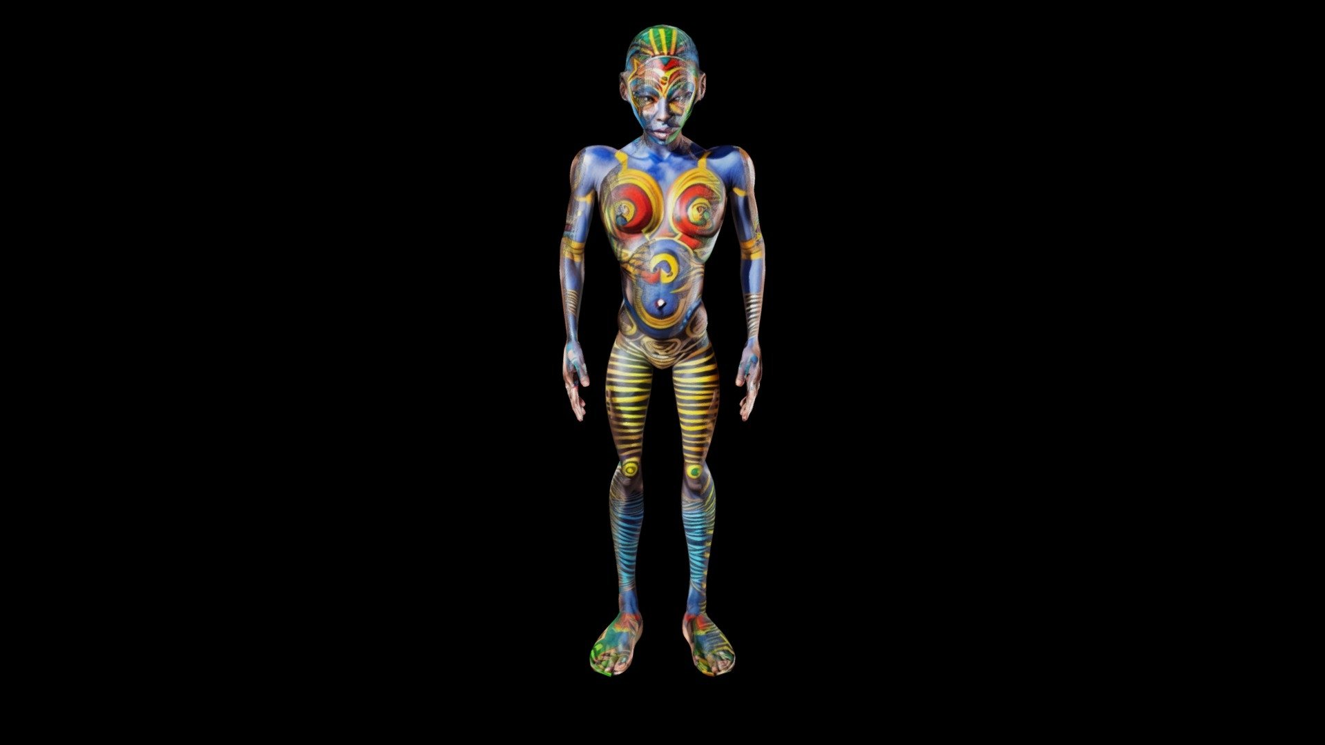 Meshy body painting Grace Mitchell - Download Free 3D model by klrxyz ...