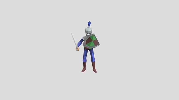 Low poly knight 3D Model