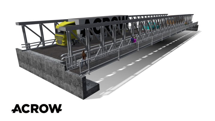 Mabey Delta™ Bridge with Vehicles 3D Model