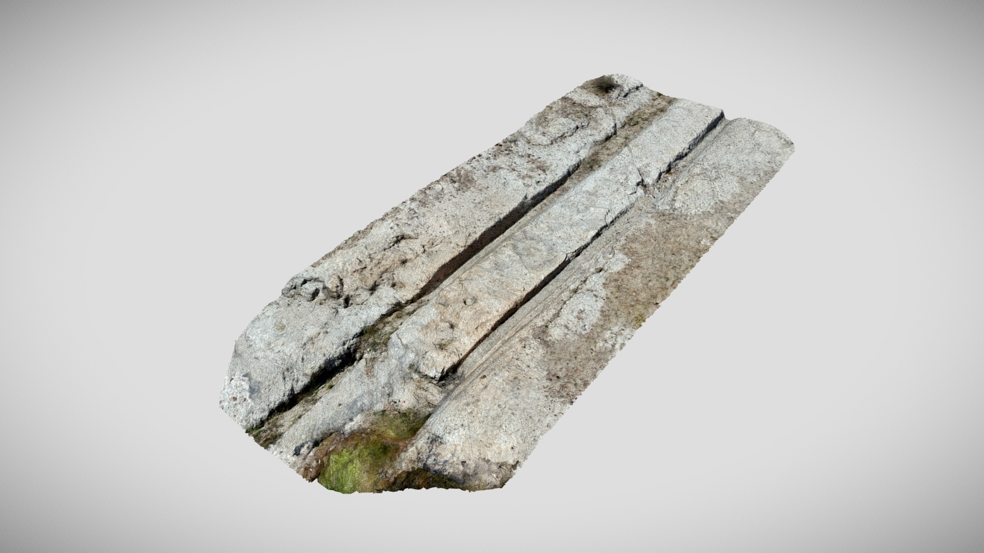3D model Historic Wagon Wheel Tracks Carved In Rock - This is a 3D model of the Historic Wagon Wheel Tracks Carved In Rock. The 3D model is about a piece of wood.