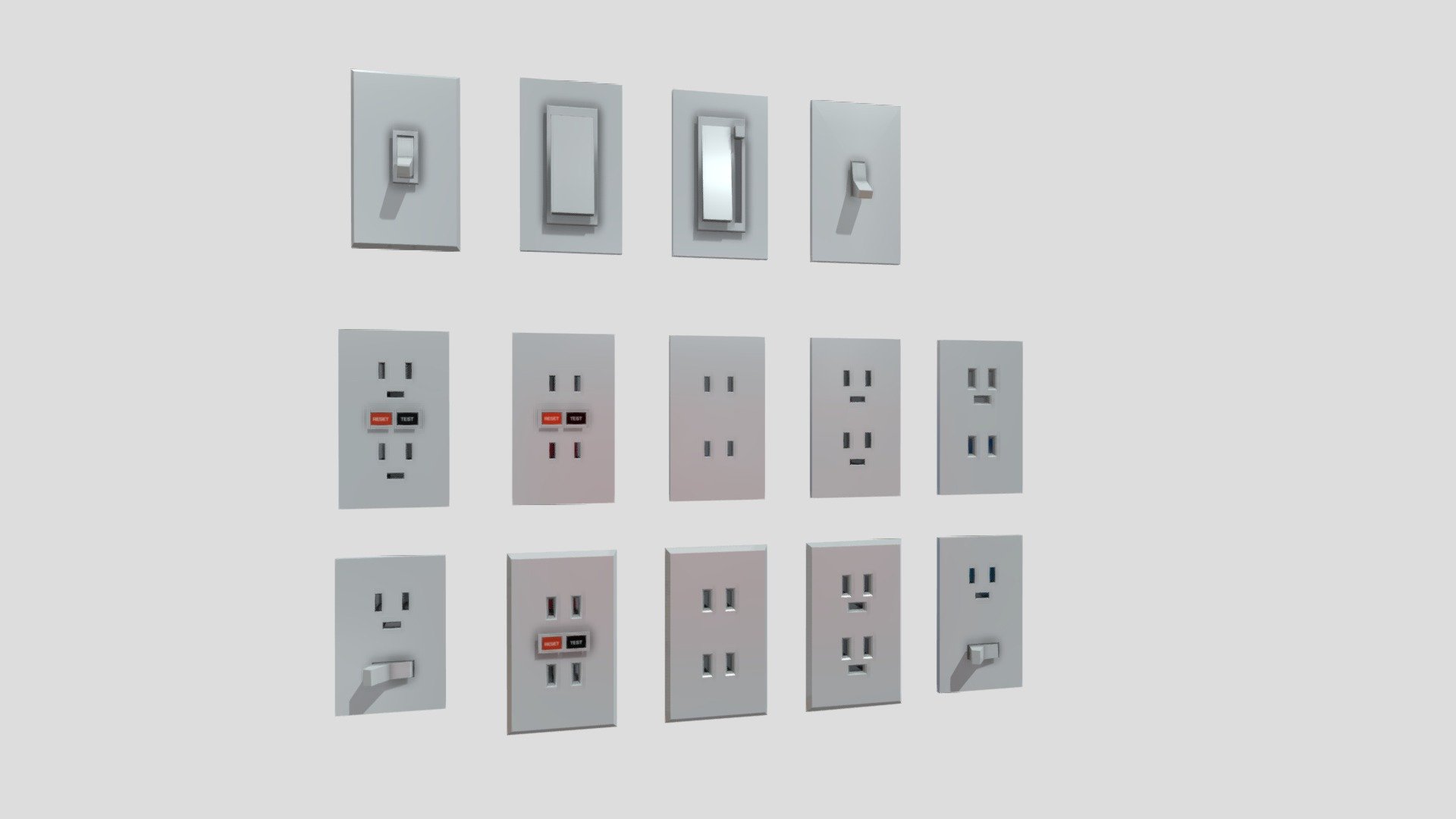 Ferret Light Switches and Outlets - 3D model by Signalrenders [89f361f ...