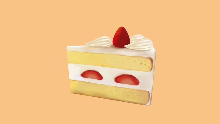 Strawberry Cake 3D Model