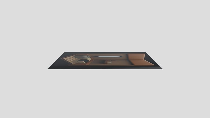 Low Poly Basic Room Template 3D Model