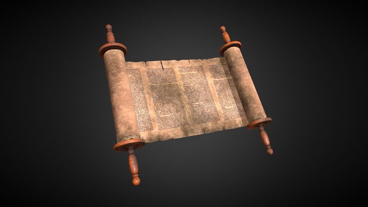 Old Torah Scroll 3D Model