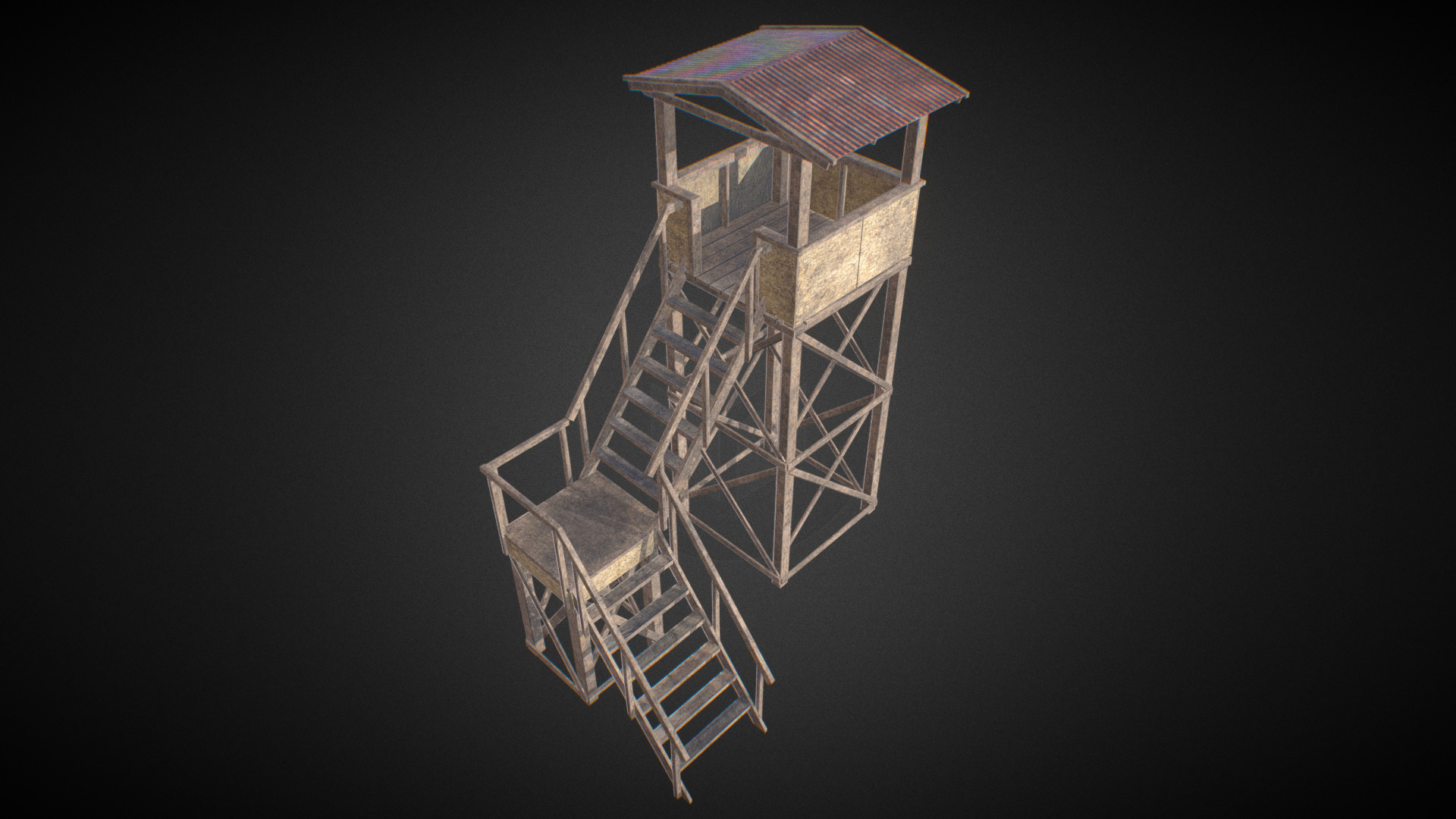 3D model Guard Tower - This is a 3D model of the Guard Tower. The 3D model is about a satellite in space.