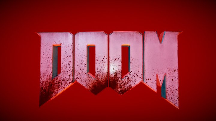 DOOM FanArt Logo 3D Model