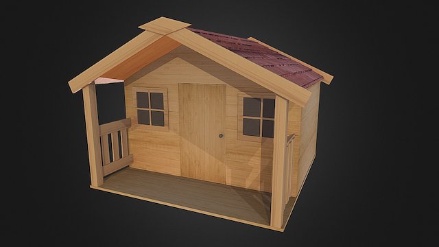 Casa de Madera Parque 3D Model