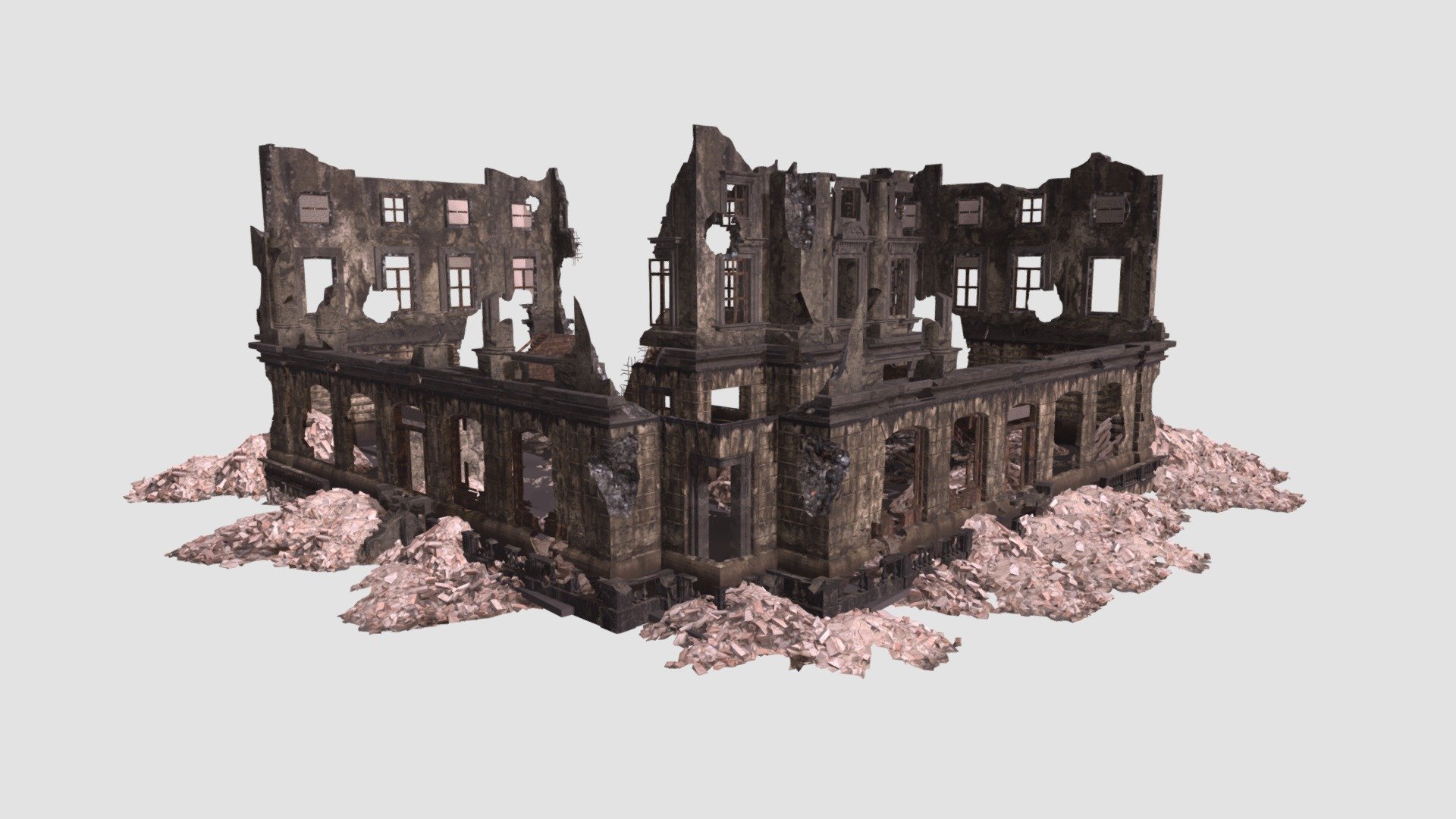 Destroyed Building - Buy Royalty Free 3D Model By Evermotion [89fe5db ...