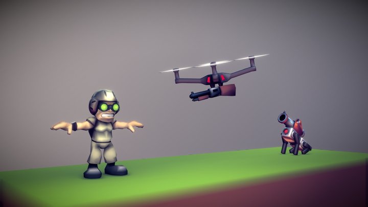 HeliAttackDude 3D Model