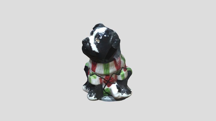 Bulldog Christmas 3D Model