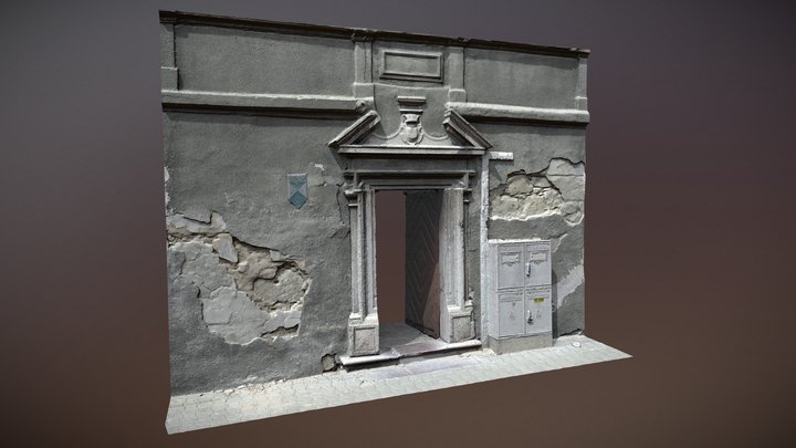 Zamkowy portal wmurowany w kamienicę. 3D Model