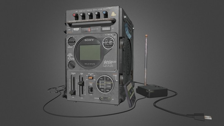 Sony Old Radio 3D Model