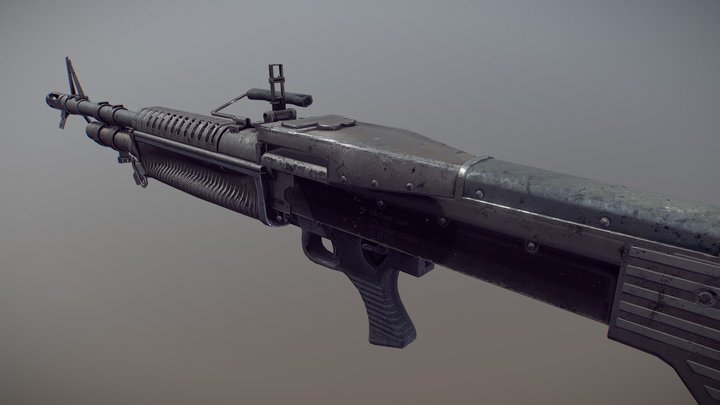 M60-E1 Machine Gun 3D Model