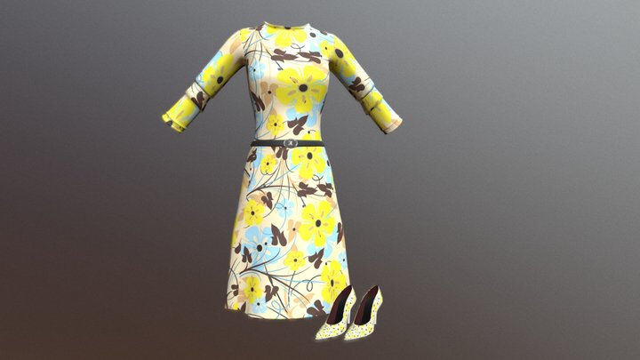 Dress with shoes 3D Model