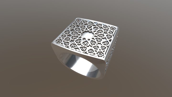 Men's ring truth - Arabic pattern 3D Model