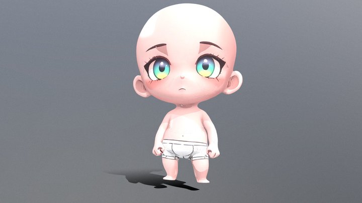 Chibi Base Animated 3D Model
