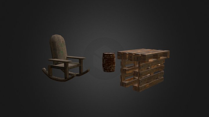 DAE 3 Simple Props - Forest Loner 3D Model