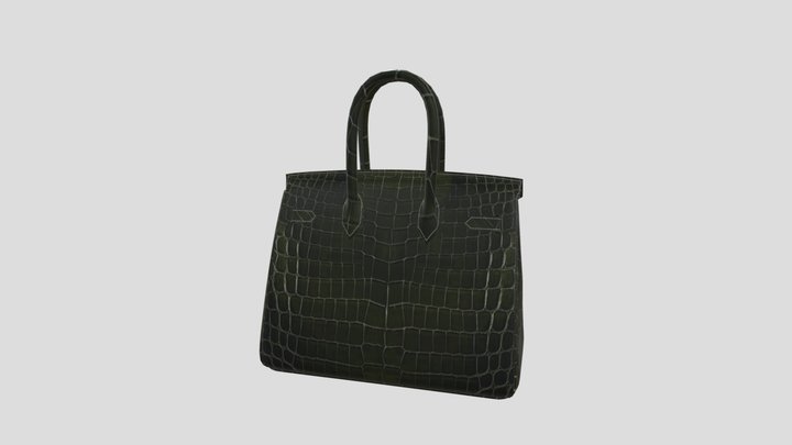 Hermes Leather Handbag Moss Green 3D Model