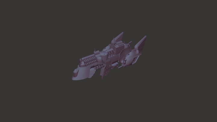 Gothic Spaceship – Warhammer 40k Inspired (WIP) 3D Model