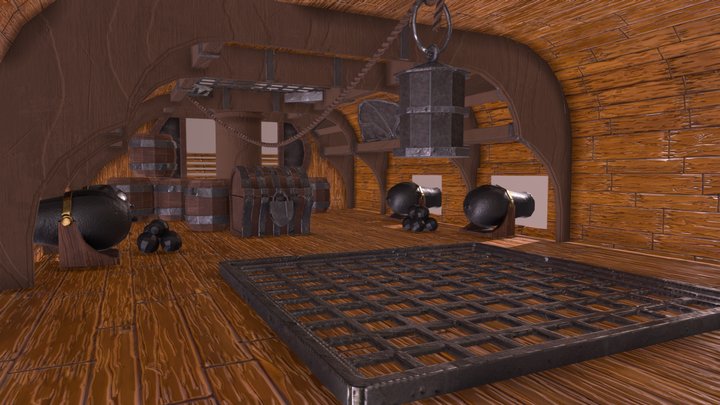 Pirate Ship Interior 3D Model