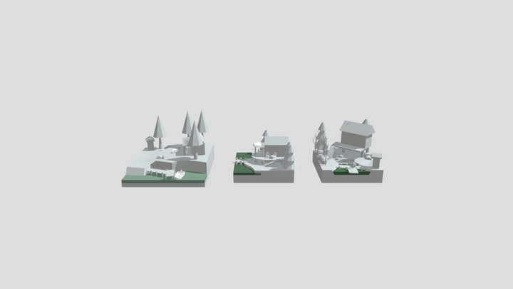 By the ocean - Blockout 3D Model