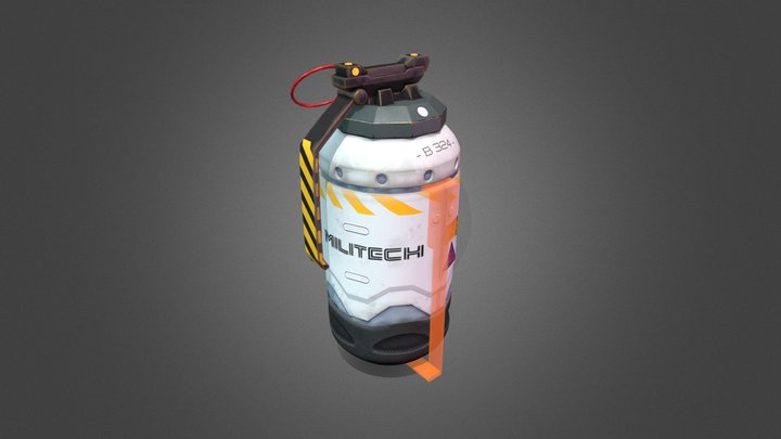 Cyberpunk Style Grenade 3D Model