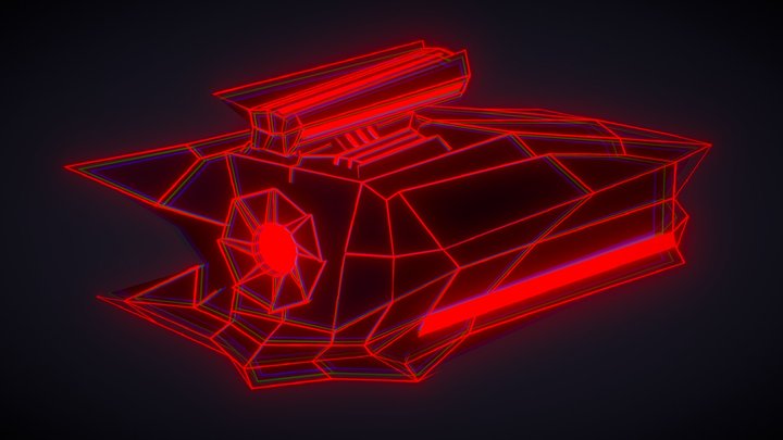 Evil Tron Ship 3D Model
