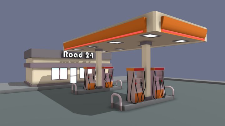 Gas-Station 3D Model