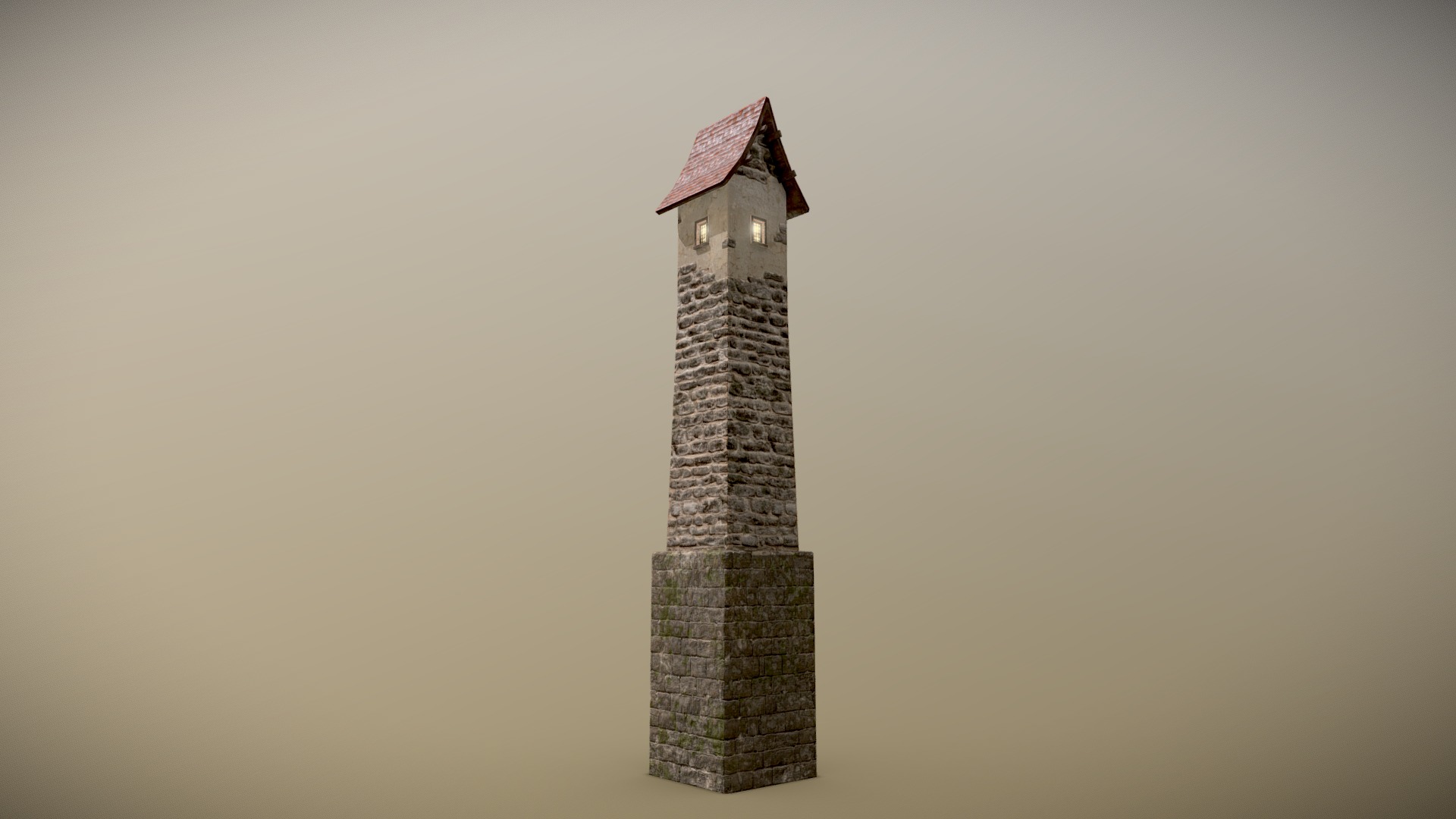 3D model Medieval DRAGON Tower 05 - This is a 3D model of the Medieval DRAGON Tower 05. The 3D model is about a tall tower with a pointed top.