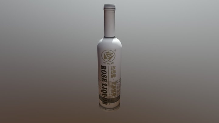 Rose Liquor Bottle 3D Model