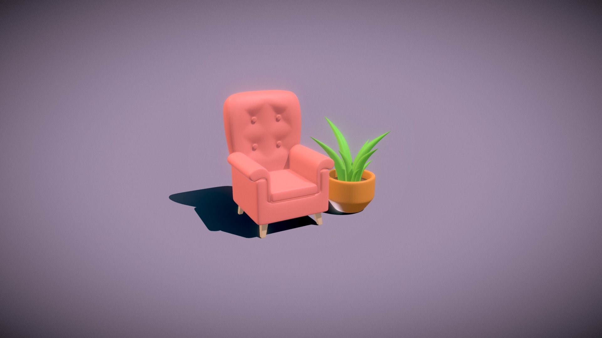 Armchair and Plant