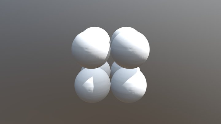 Simple Cubic Crystal Structure 3D Model