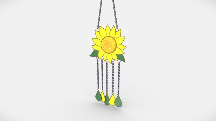 Sunflower Wind Chime 3D Model