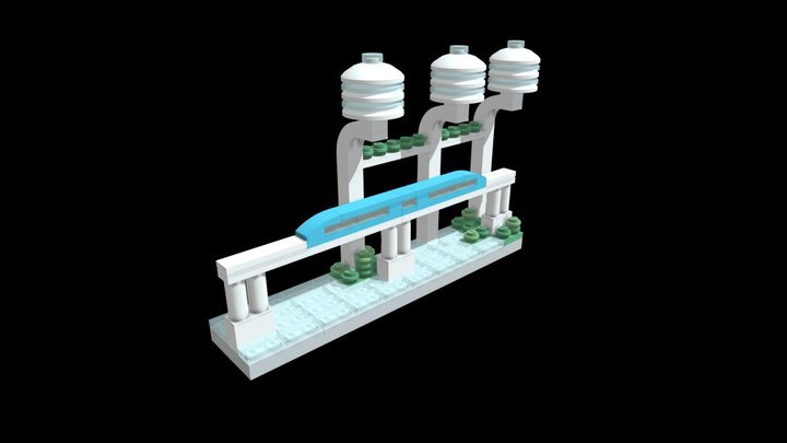 Lego Transrapid Magnetic Train 3D Model