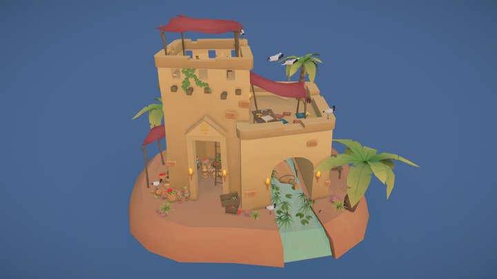DAE Villages - Egyptian Fruit Market 3D Model