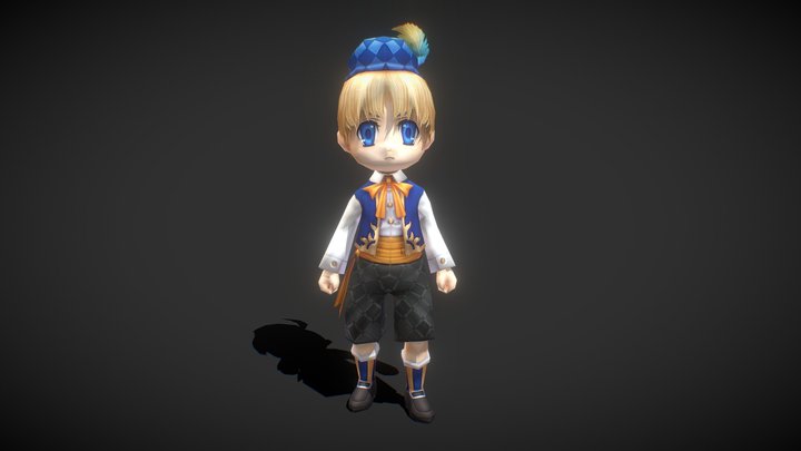 Fantasy RPG Child Boy 3D Model