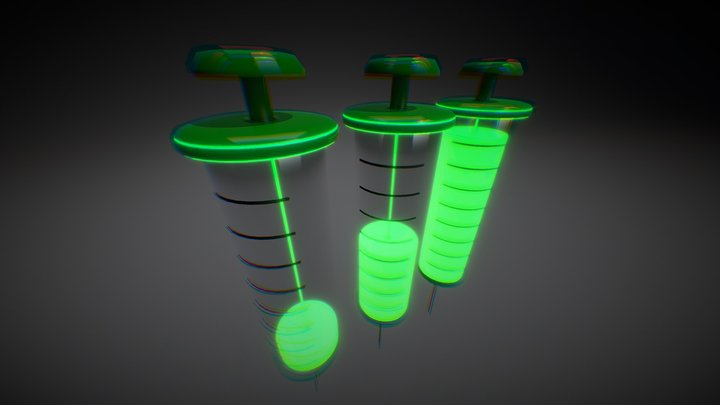 lowpoly syringe medical 3D Model
