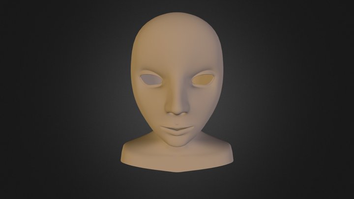Simple female face 3D Model