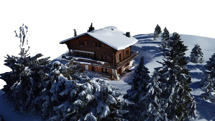 Swiss Alps Chalet 3D Model